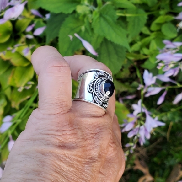 Lapis Cigar band sterling ring 8/8.5 - Picture 4 of 8